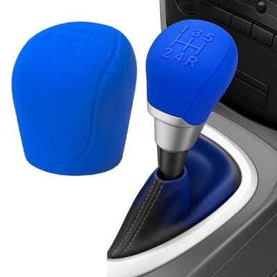 Siliconen Pook Cover I Pook Hoes I Versnellingspook Beschermer I Autopook Cover I Met Anti Slip I Rekbaar I Versnellingen 1-5 + R I Blauw