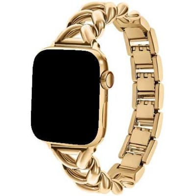123watches bandje Lisa - staal - goud - 38 · 40 · 41 & 42 mm - Geschikt voor Apple Watch series 1/2/3/4/5/6/7/8/9/10/11/12/SE/SE2/SE3
