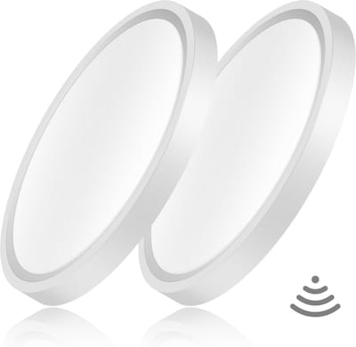 LED Plafondlamp met Bewegingssensor voor Binnen, Ultradun Design voor Gang, Trap en Keuken - Neutraal Wit 4000K, φ23CM