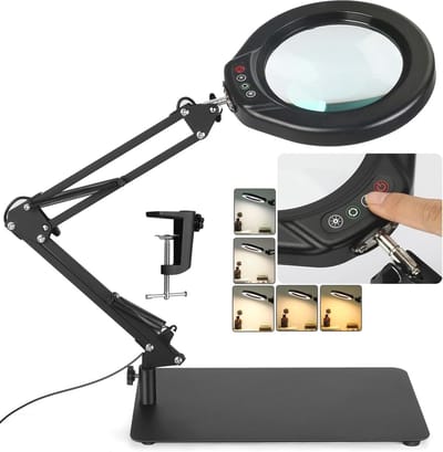 Handsfree Vergrootglas met Licht en Standaard voor Knutselen en Lezen - 10x Vergroting
