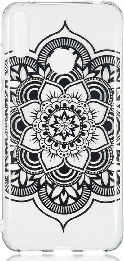 Shop4 - Geschikt voor Huawei Y7 2019 Hoesje - Zachte Back Case Lotus Zwart