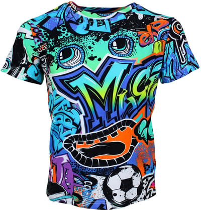 S&C Shirtje Cool Kids & Kind Jongens Blauw, Geel, Groen - Maat: 98/104