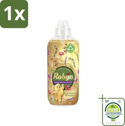 1 x Robijn - Bohemian Blossom - Wasverzachter - 33 Wasbeurten - 825 ml - Wasverzachter - Wasmiddel - Geur - Zachtheid - Essentiële Oliën