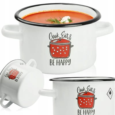 Emmer 3L Wit Emaille, Gas & Inductie, Be Happy Design