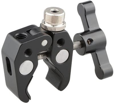 Allecto - Super Clamp - T-handvat - Comfortabel grip - Zwart - Microfoon montage - Ideaal voor camera accessoires - Voor fotografie