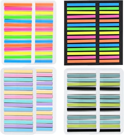 Kleurige Plaknotities en Index Tabs - 2400 Stuks Mini Transparante Aantekeningen voor Organisatie, Lezen en Notities