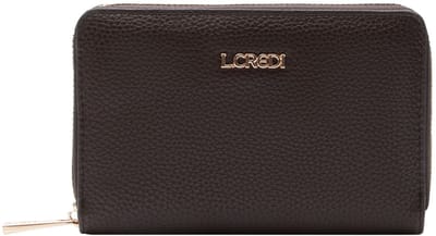 L.CREDI portemonnee Perla Zip Around Wallet Chocolate donkerbruin