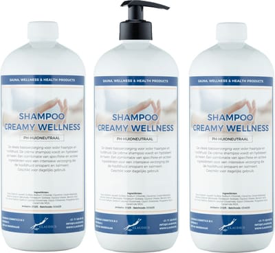 Shampoo Creamy Wellness - 1 Liter - met gratis pomp - set van 3 stuks - Voordeelverpakking - Haarverzorging