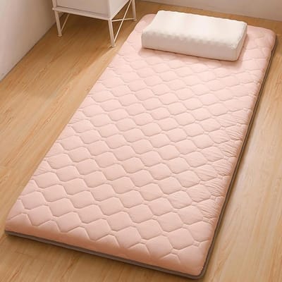 Japanse futonmatras - Opvouwbaar bedkussen - Comfortabel slapen - Dikke gewatteerde topper - 90 x 200 cm - Grijs
