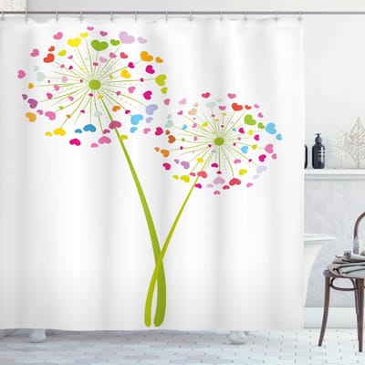 ABAKUHAUS Valentine Douchescherm – Badkamerdecoratie – 175 x 200 cm, Polyester, Multicolor