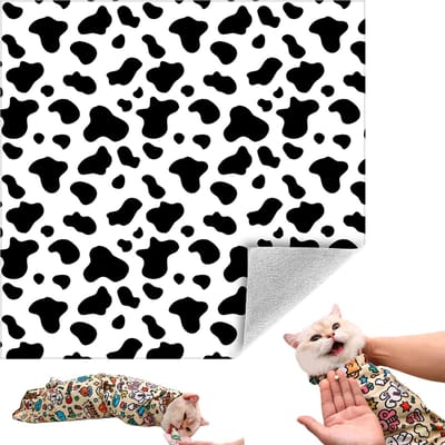 Daity Kattenverzorgingswikkel - zelfklevende zachte kattendeken - kan worden gebruikt voor het inwikkelen - preventie van bijten - preventie van krabben - preventie van ontsnapping en het kalmeren van katten (Dalmatiërpatroon - 6-10 lbs).