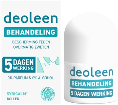Deoleen Behandeling 5 dagen werking - Roller - Bescherming tegen overmatig zweten - 0% parfum en 0% alcohol - Dermatologisch getest - 1 roller voor 37 behandelingen