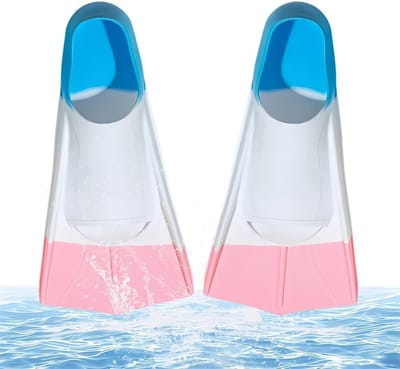 Zwemvliezen voor kinderen van siliconen, kort en ideaal voor snorkelen, duiken en training in maten 33-35