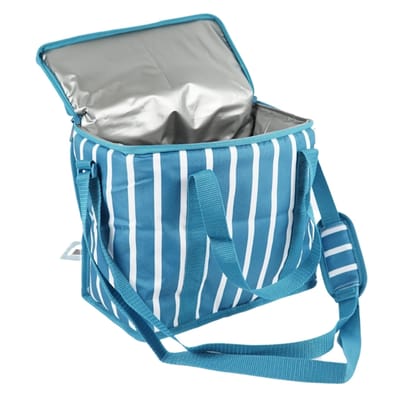 Koeltas blauw - koelbox 11 liter multicolor picknick strand.
