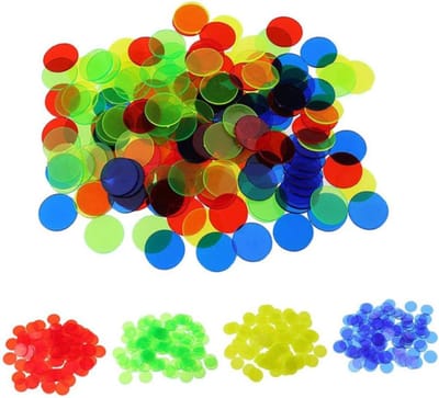 Tel Fiches - Bingo Markers - Spel & Leren - Transparante Kleuren - 1.9 cm Diameter - Gemengde Kleuren