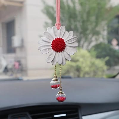 Schattige Kleine Madeliefjes Auto Interieur Decoratie Gips Geur Madeliefje Auto Achteruitkijkspiegel Hanger Voor Auto Decoratie Accessoires