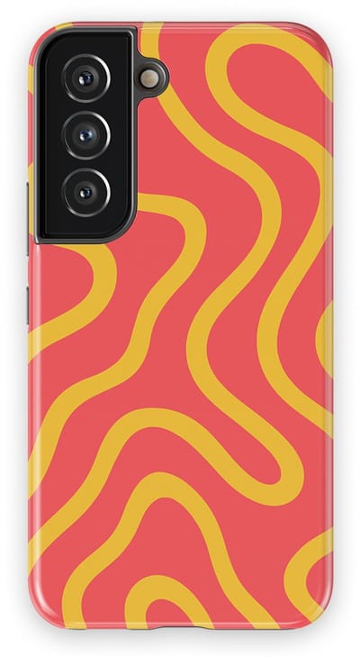DripCase Curvy Lines Hoesje Samsung Galaxy S22 | Backcover met Mag | Design Tough Case Samsung Galaxy S22 Sunburst Drift
