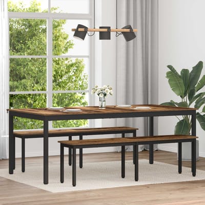 vidaXL - Eettafels - 200 - x - 100 - x - 75 - cm - Bewerkt - hout - Rechthoekig
