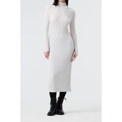 AlphaTauri Folas V1.y8.02 Flat-knit-dress Off White Size: XS | Midi Dresses Outlet | Dames | Wit