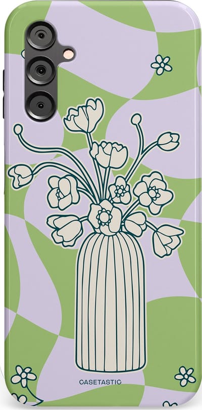 Casetastic Hoesje Geschikt voor Samsung A14 (5G/4G) - Stijlvolle Beschermende Duo-layer Case - Bosje vol groen
