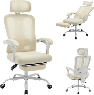 Ergonomische Bureaustoel - Office Gaming Chair - Volwassenen Game Stoel - Gamestoel - Beige