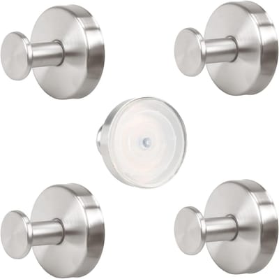 Set van 5 Zuignap Haken voor Badkamer en Keuken, Sterk tot 5 kg, Handdoekhouder Zonder Boren, Herbruikbaar, RVS voor Glasdeuren en Tegels