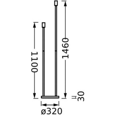 OSRAM DECOR STICK FLOOR grondlamp, 2 x E27, beige, edelstaal, individuele verlichtingsscenario's, ideaal voor woonruimtes, schakelaar met voetbediening, modern ontwerp, E27-lampvoet, decoratief