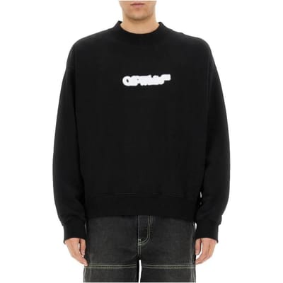 Off-White Spray Arrow Skate Crewneck Zwart/Wit Heren Tops OMBA054S25FLE0041001 S black