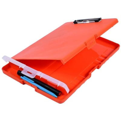 Fournitures Papier de test Organisateur de fichiers Presse-papiers Boîte de classement Étui de rangement Presse-papiers Dossiers de fichiers de documents Presse-papiers d'écriture orange