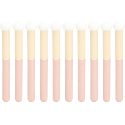 10 pièces Pinceau Éponge pour Ongles Tête Ronde Coloration Dégradée Stylo Teinture Vernis à Ongles pour Salon de Manucure beige