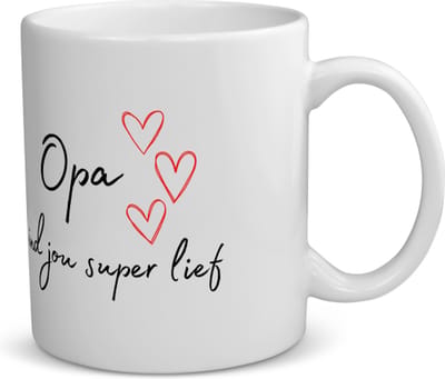 Akyol - opa ik vind jou super lief koffiemok - theemok - Opa - de liefste opa - verjaardag - cadeautje voor opa - opa artikelen - kado - geschenk - 350 ML inhoud