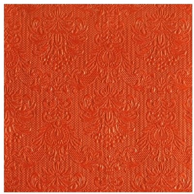 Servetten Luxe - 15x stuks - 33 x 33 cm - oranje - barok patroon - 3 laags