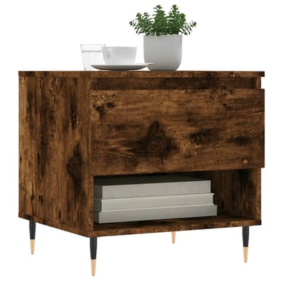 vidaXL - Salontafels - 2 - st - 50x46x50 - cm - bewerkt - hout - gerookt - eikenkleurig