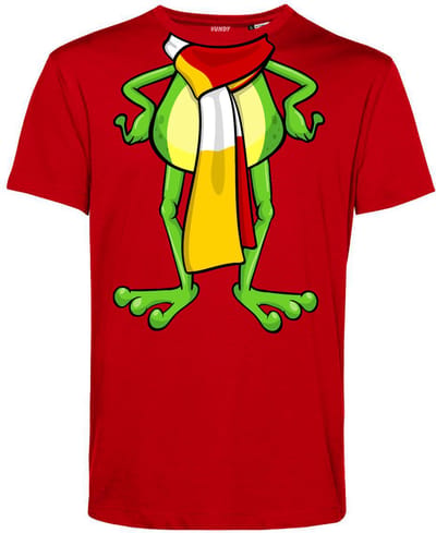 T-shirt Oeteldonk Sjaal Kikker | Carnavalskleding heren dames | Carnaval kostuum | Foute Party | Rood | maat XS