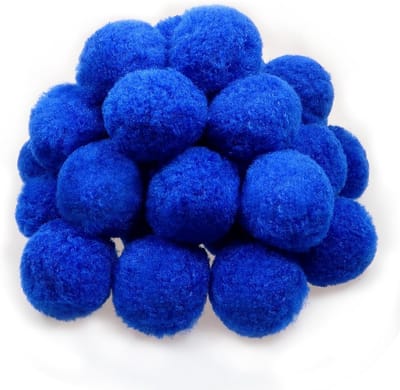 30 Stuks 5cm Grote Fluffy Pompoms Ballen in Blauw voor DIY Knutselprojecten en Decoraties