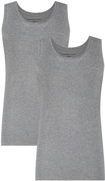 Comfortabel & Zijdezacht Bamboo Basics Singlet Stef (2-pack) - Grey Melange - M