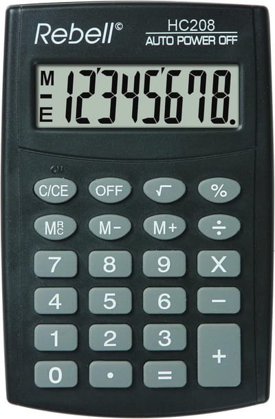 Eenvoudige Rekenmachine met 8-cijferig LCD-display en Drievoudige Geheugenfunctie