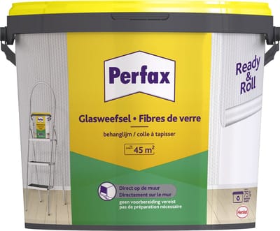 Perfax Ready&Roll Glasweefsel Behanglijm 9 kg | De Ultieme Oplossing voor Glasweefselbehang | Glasweefsellijm met Eenvoudige Toepassing | Transparante Behanglijm voor Duurzame Hechting