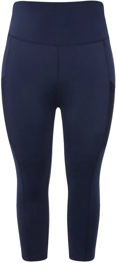 Ulla Popken - Dames - 3/4-legging kuitlang hoge taille sneldrogend - Marine - Maat 42+