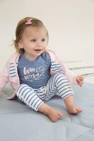 Dirkje broekje light blue melee stripe  maat 56