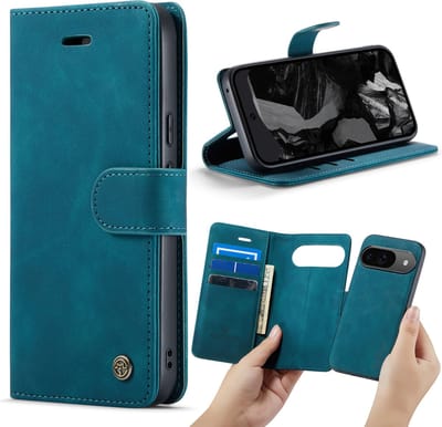 Casemania Hoesje Geschikt voor Google Pixel 9 - Emerald Green - 2 in 1 Magnetic Book Case