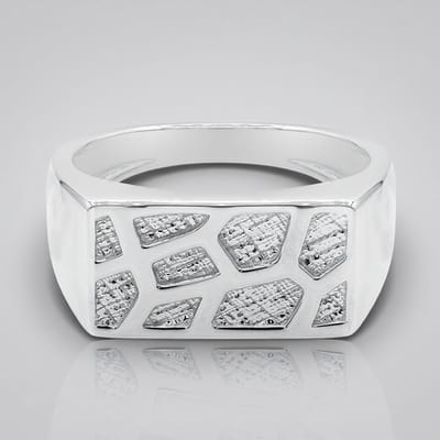 Cavill - 925 Sterling Zilveren Ring - Brede Geometrische Ring met Mat en Glanzend Design - Modern Stijlvol Sieraad voor Dames en Heren - 3,84 g