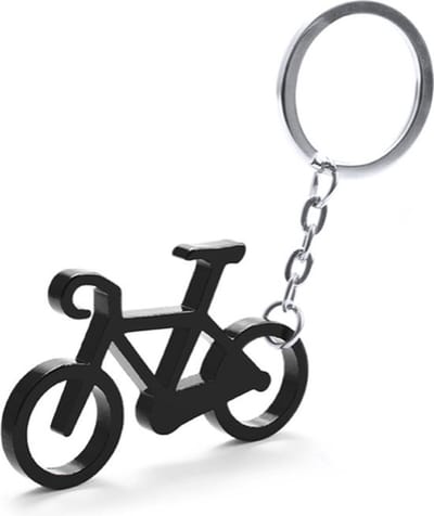 Knaak Sleutelhanger Fiets Zwart - Metalen Sleutelring - Cadeau voor Fietsliefhebber - Stoer & Compact Design
