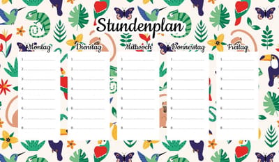 Wallvy - Magnetische Lesroosterplanner - Dieren en Vogels - 30x17,5CM