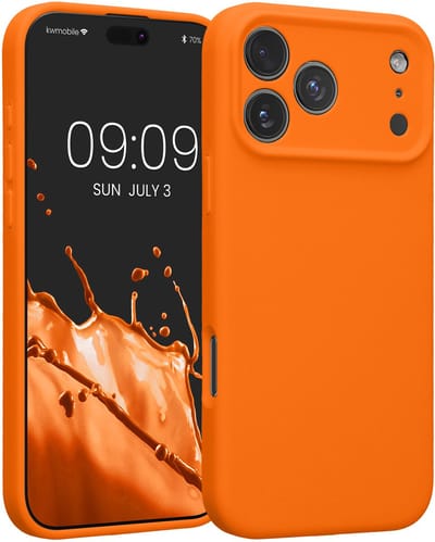 kwmobile telefoonhoesje geschikt voor Apple iPhone 17 Pro Max - TPU backcover met siliconen coating - Smartphone case in fruitig oranje
