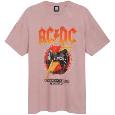 AC/DC T-shirt - Amplified Collection - For Those About To Rock - XS tot 3XL - voor Mannen - lichtroze