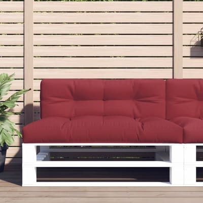 vidaXL - Palletkussen - 120x40x12 - cm - stof - wijnrood