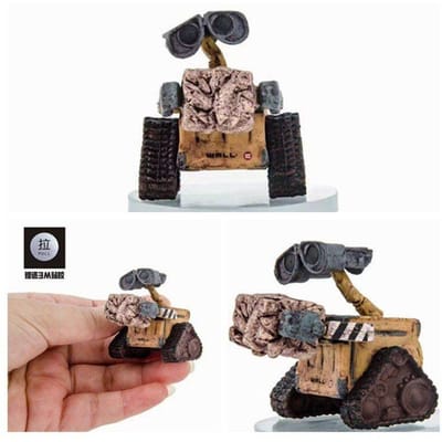 Wall E Robot Actiefiguur Wall.E Bewegende Stenen Model Verzamelspeeltje Bureauornament Anime Ontworpen Voor Filmfans Speelgoed Poppetje Geboortedatum Cadeaus gray