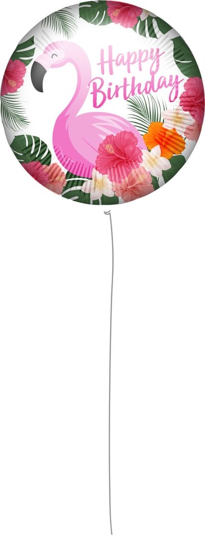 Vegaoo - Flamingo folieballon Happy Birthday 46 cm