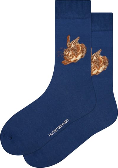 Kunst sokken - Haas: Albrecht Dürer - Sokken Dames 36 40 - Biologisch Katoenen Sokken - funny socks happy - Vrolijke Sokken - Grappige Sokken - Sokken Cadeau